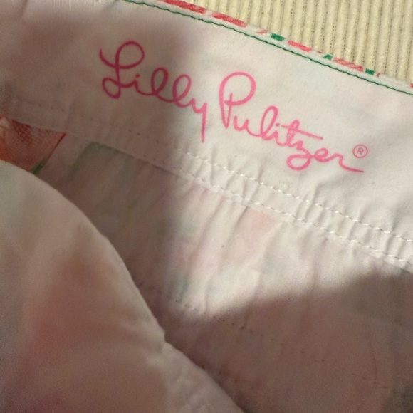 Lilly Pulitzer Pink and Green Bermuda Shorts Vibrant Tropical Print - Picture 7 of 9